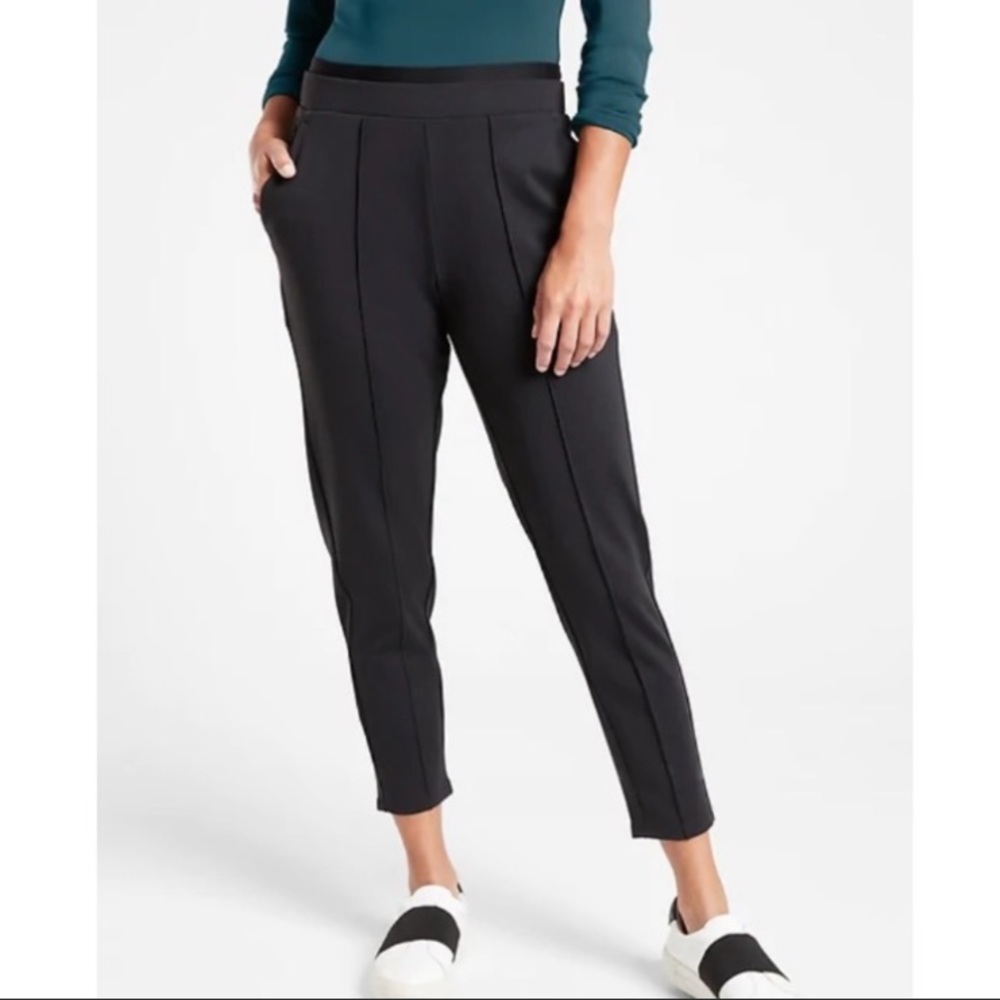 athleta Venice pintuck pant black small 4 6 work business casual ankle crop
